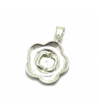 PE001203 Sterling silver pendant  flower  925 solid Empress